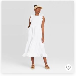 NEW White Ruffle Summer Dress